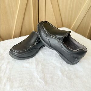 Freeman Boys Size 11c Black Leather Slip-On Loafers